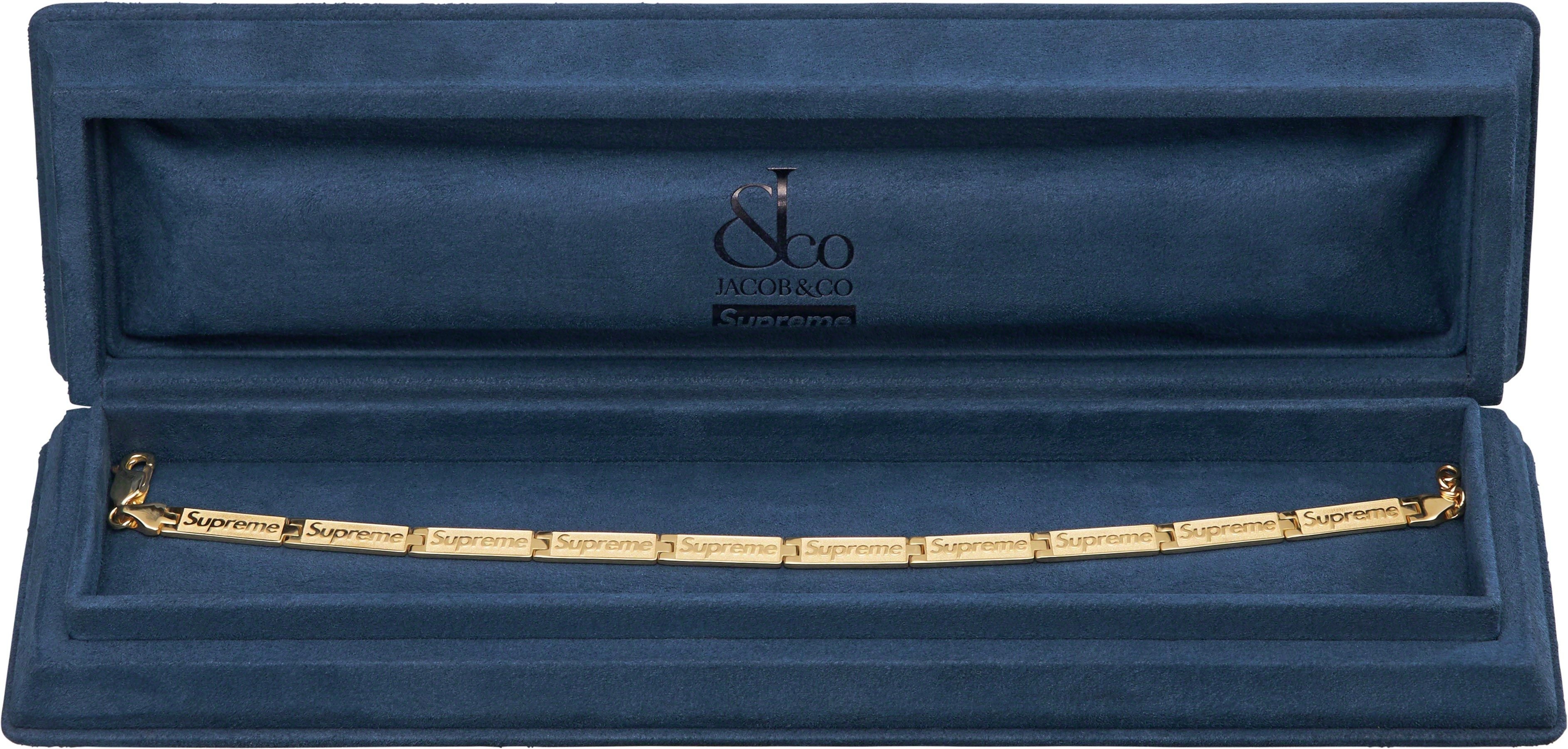Supreme®/Jacob & Co Logo Link Bracelet (14k Gold) view 2